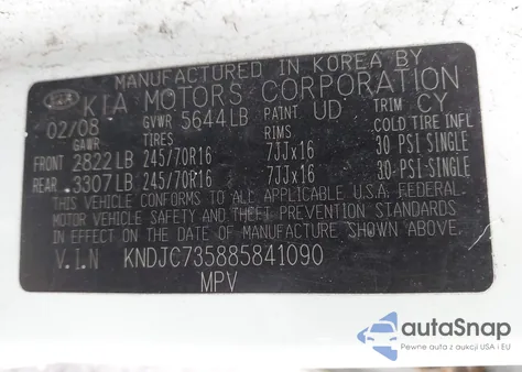 2008 Kia Sorento Lx из США, поврежденный, VIN KNDJC735885841090